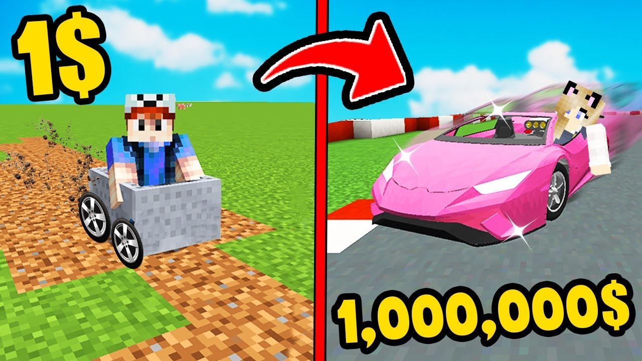 MINECRAFT SAMOCHÓD ZA 1 VS SAMOCHÓD ZA 1,000,000