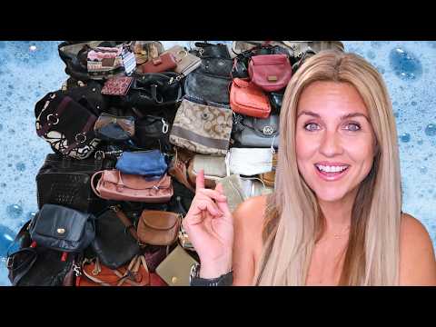 How I Clean Thrifted Purses- Scrubbing 29 today #goodwillbins  #cleaning