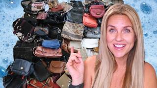 How I Clean Thrifted Purses- Scrubbing 29 today #goodwillbins  #cleaning