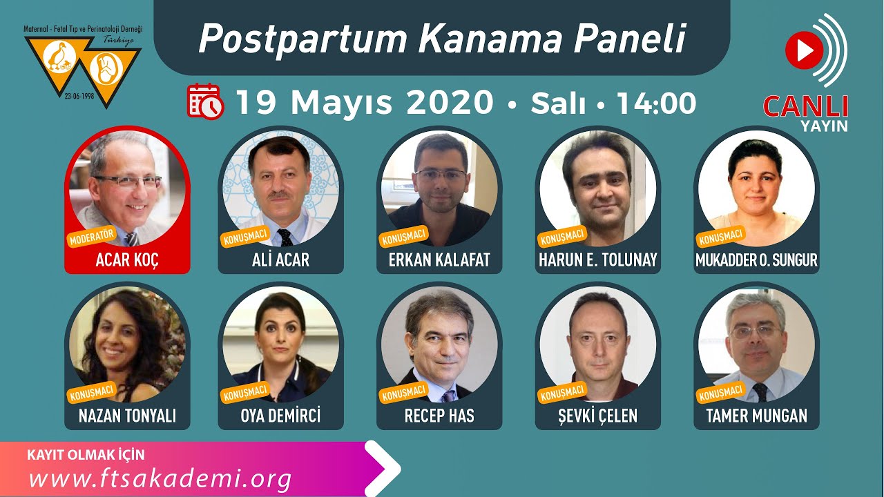 TMFTP Derneği Postpartum Kanama Paneli - 19 Mayıs 2020