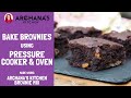 Zero Maida Jaggery Brownie Mix -  Cooker and OTG Method using Archana&#39;s Kitchen Brownie Mix