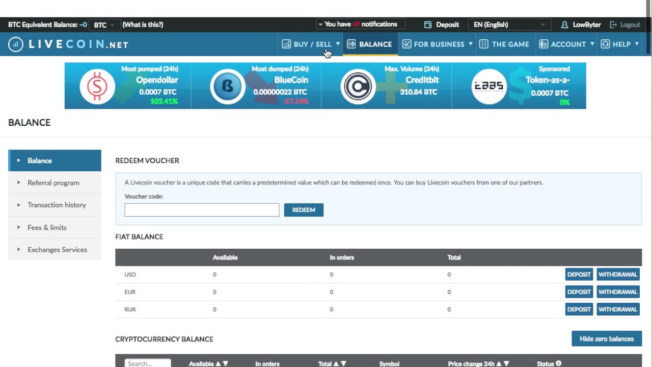 CreditBit Livecoin Deposit