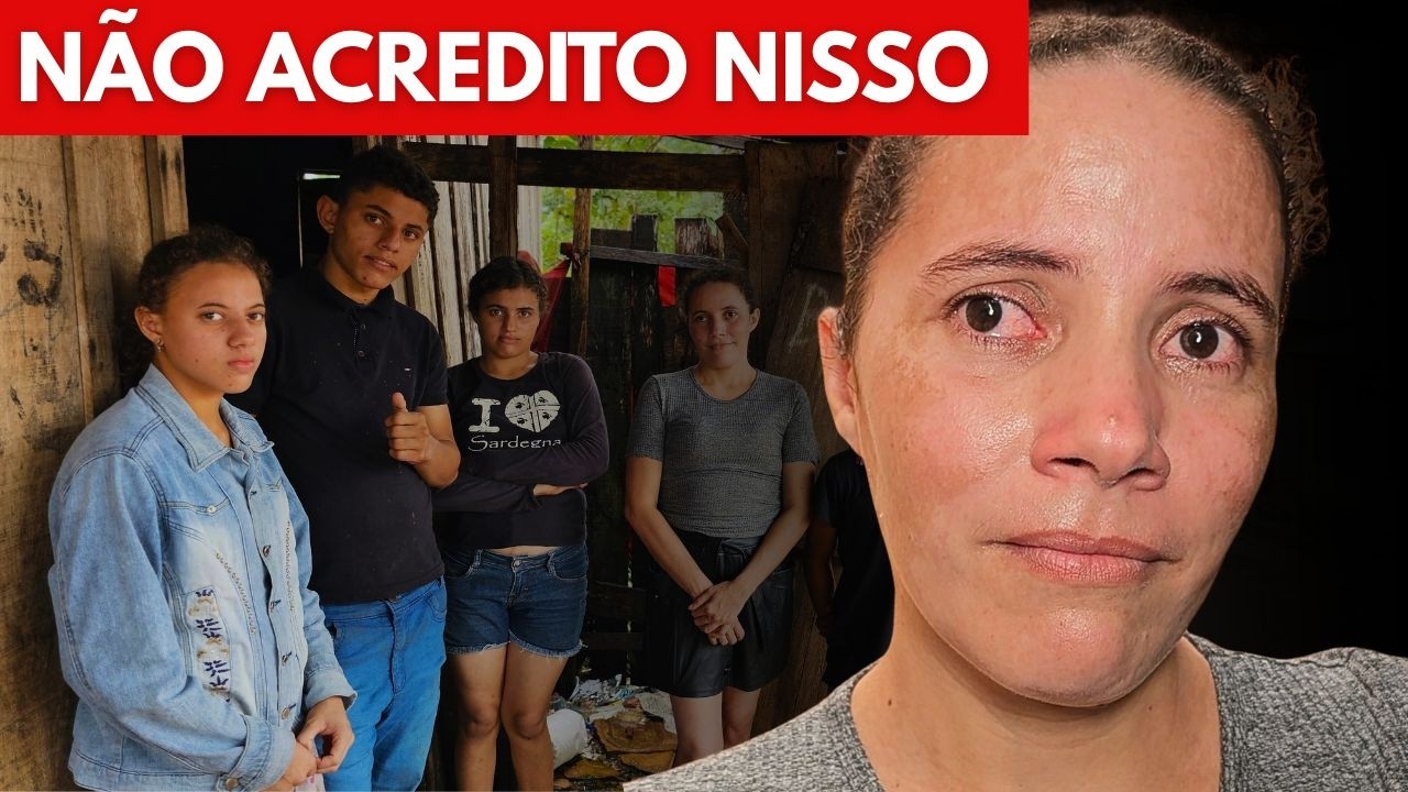 Tente não chorar: Mãe e 4 filhos vivem um cenário de horror em casa precária