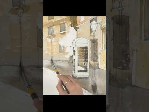 #Shorts After <strong>rain</strong> -Landscape Watercolor (Masking work, wet-in-wet, <strong>Arches</strong> rough)NAMIL ART