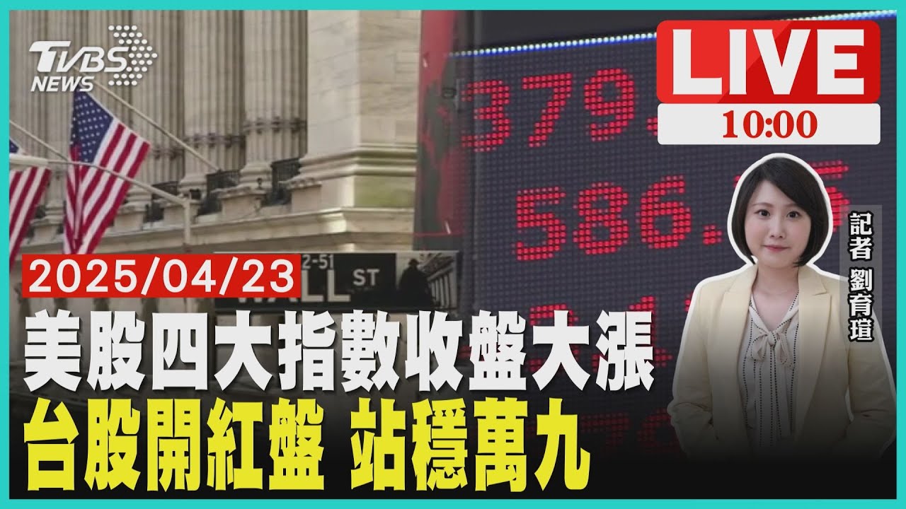 美股四大指數收盤大漲 台股開紅盤 站穩萬九LIVE