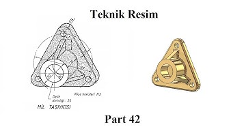 Solidworks tutorial Ex 42 Mil Tasiyicisi Model, Geometric Shape from Teknik Resim