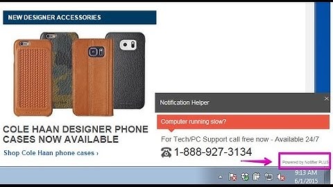 Notifier PLUS pop-up virus removal