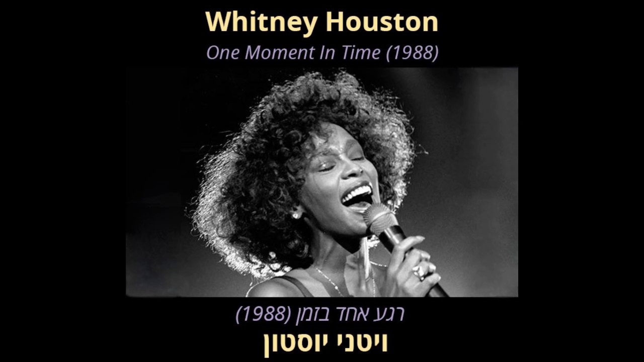 Whitney Houston One Moment in Time Black & Gold Vinyl Record Song Lyric  Print