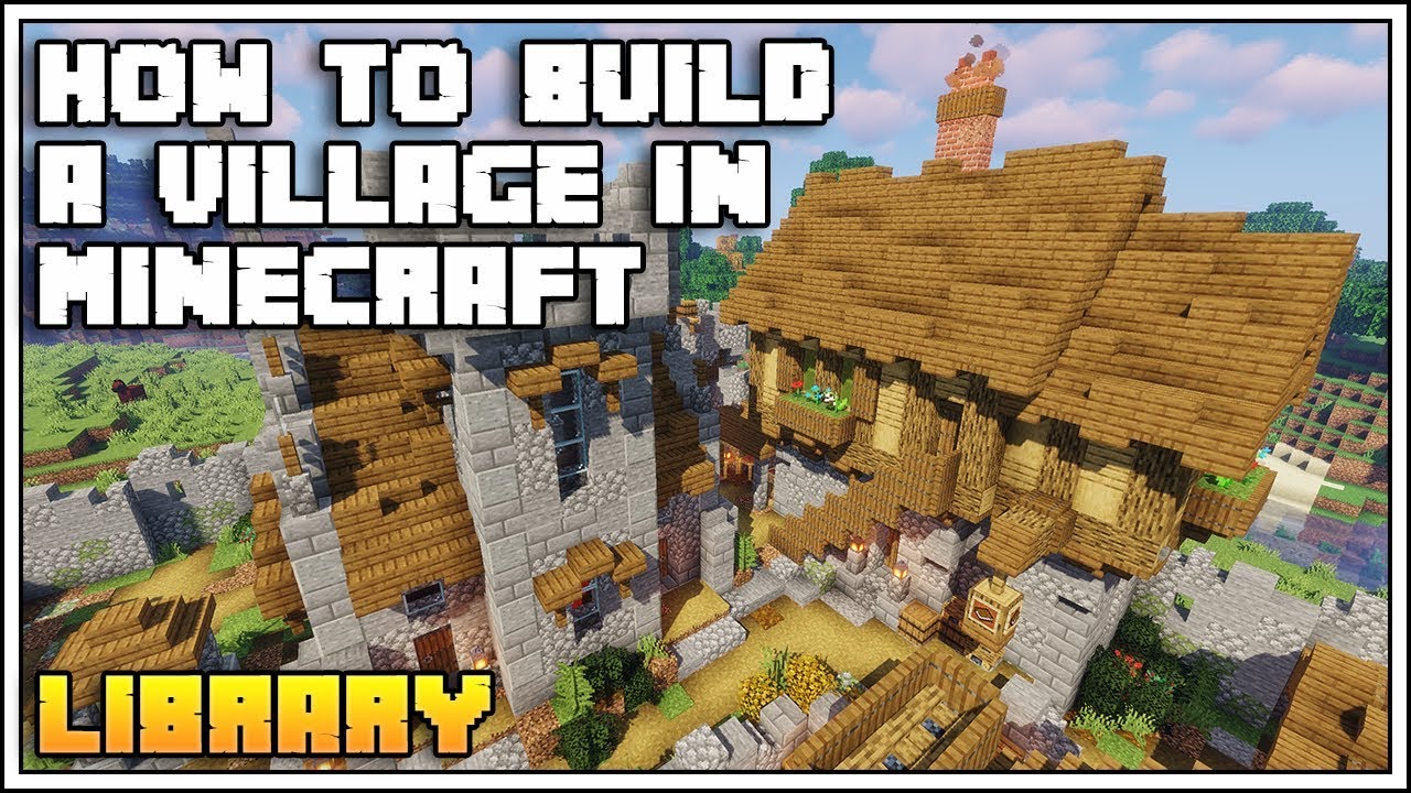 How to Build a Village in Minecraft 23.234 [Part 23: LIBRARY TUTORIAL]