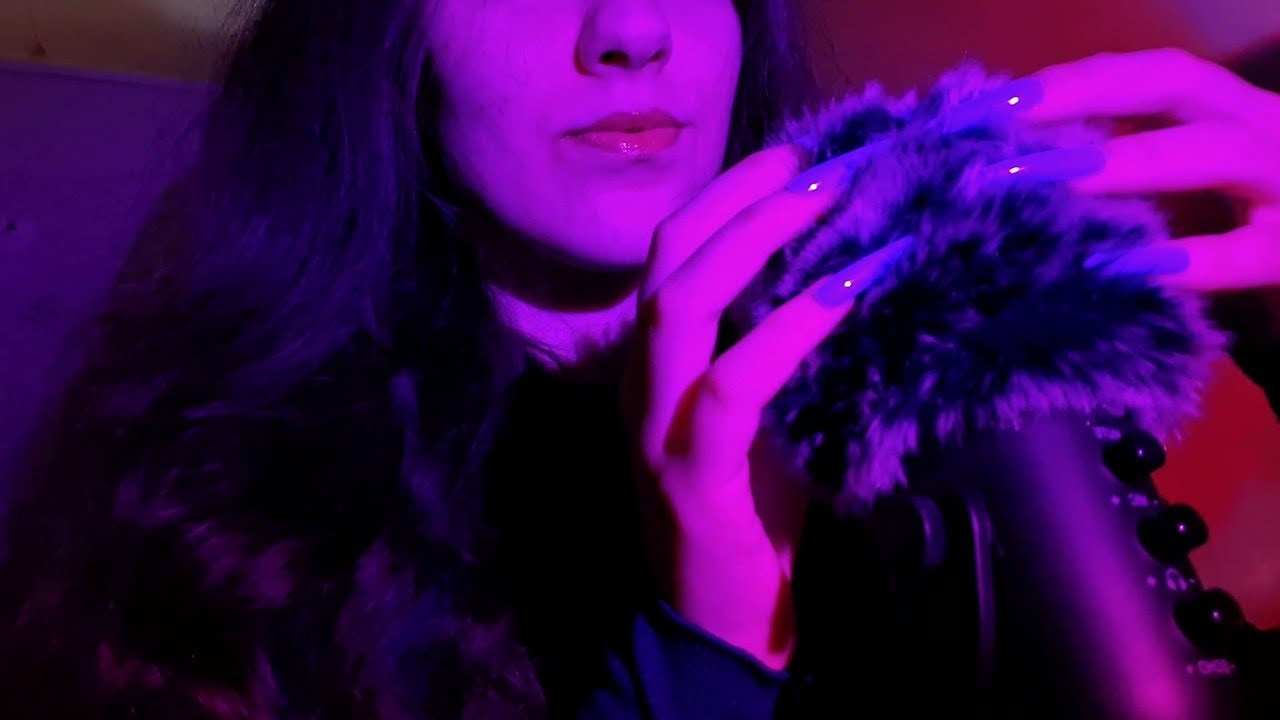 asmr gentle fluffy mic scratching with rain sounds (no talking) 😴