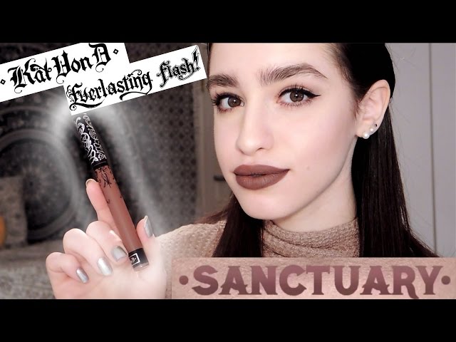 Regnjakke Urskive Tale BRAND NEW KAT VON D EVERLASTING LIQUID LIPSTICK 'SANCTUARY' SWATCH & REVIEW  | ByStephieNics - YouTube