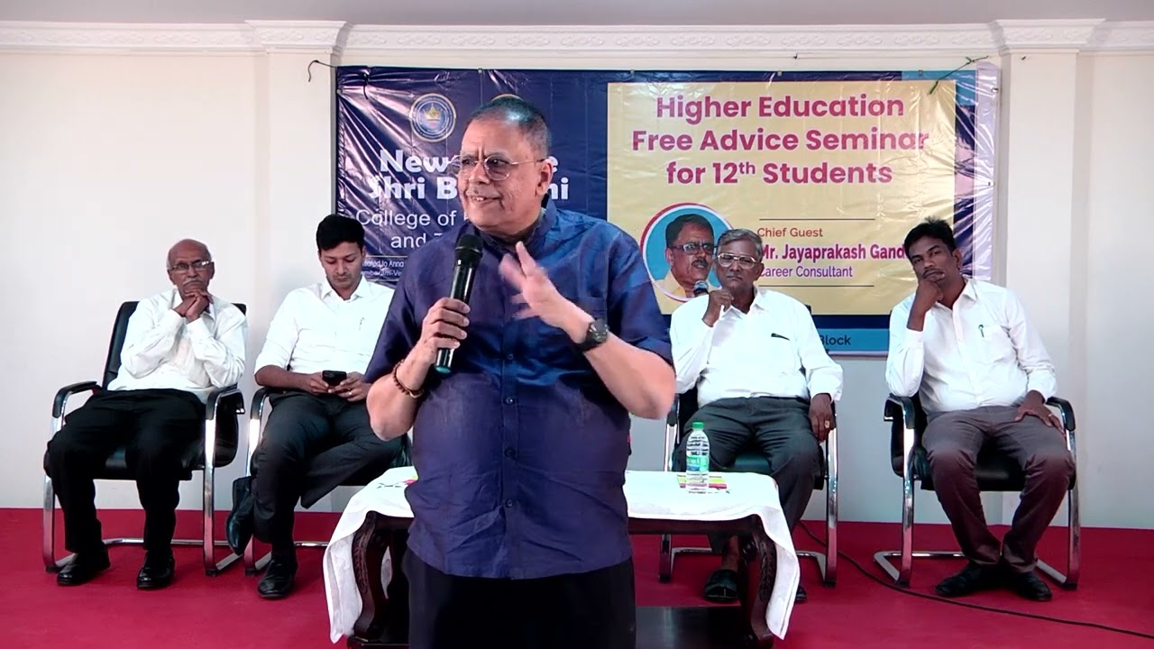 Higher Education Seminar for XII students by Mr.Jayaprakash Gandhi