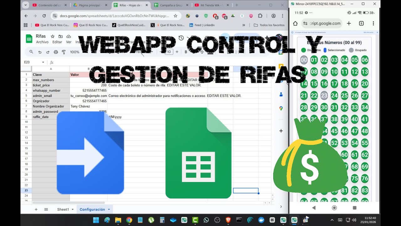 WebApp para Control y Gestion de Rifas - Google Sheets - Apps Script