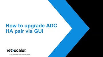 How to upgrade the ADC HA pair via GUI