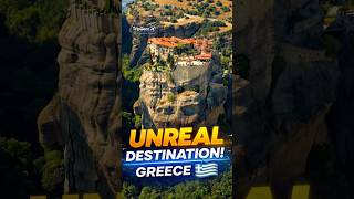 People actually LIVE up here?! 😳 Meteora, Greece 🇬🇷 #shorts #travel #greece