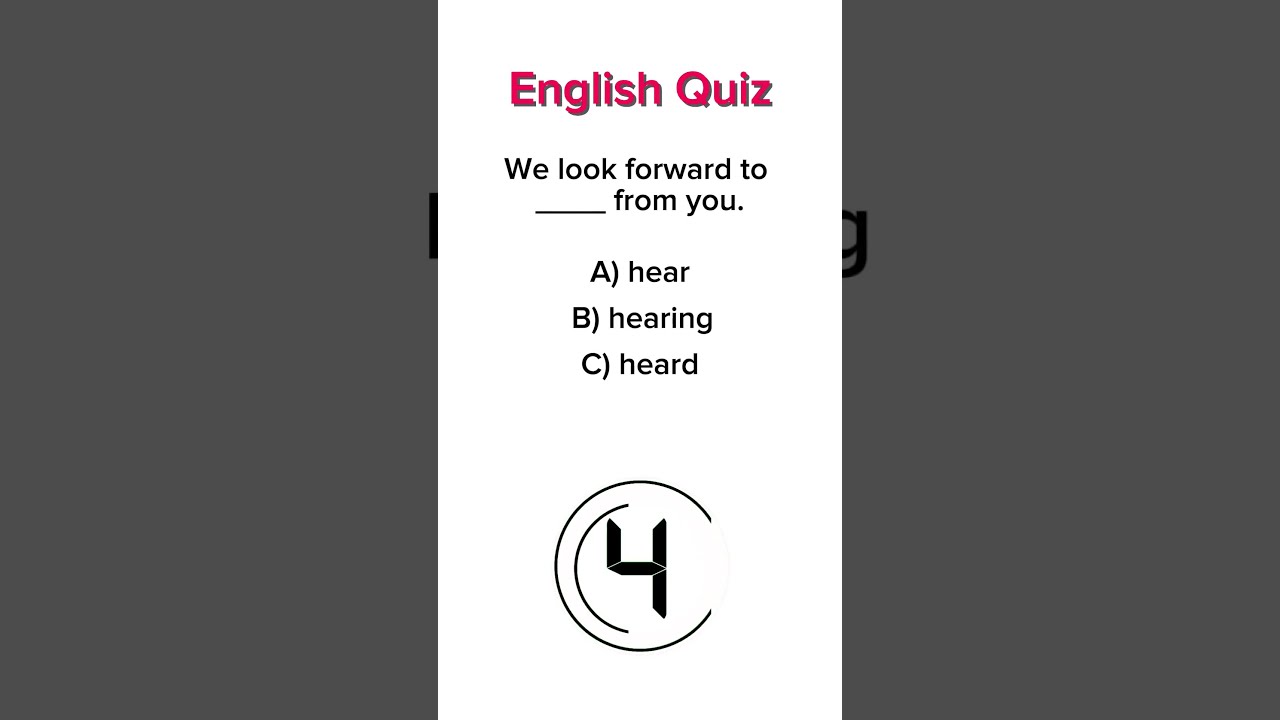 English Grammar Quiz We Look Forward To Prepositions Gerunds Shorts