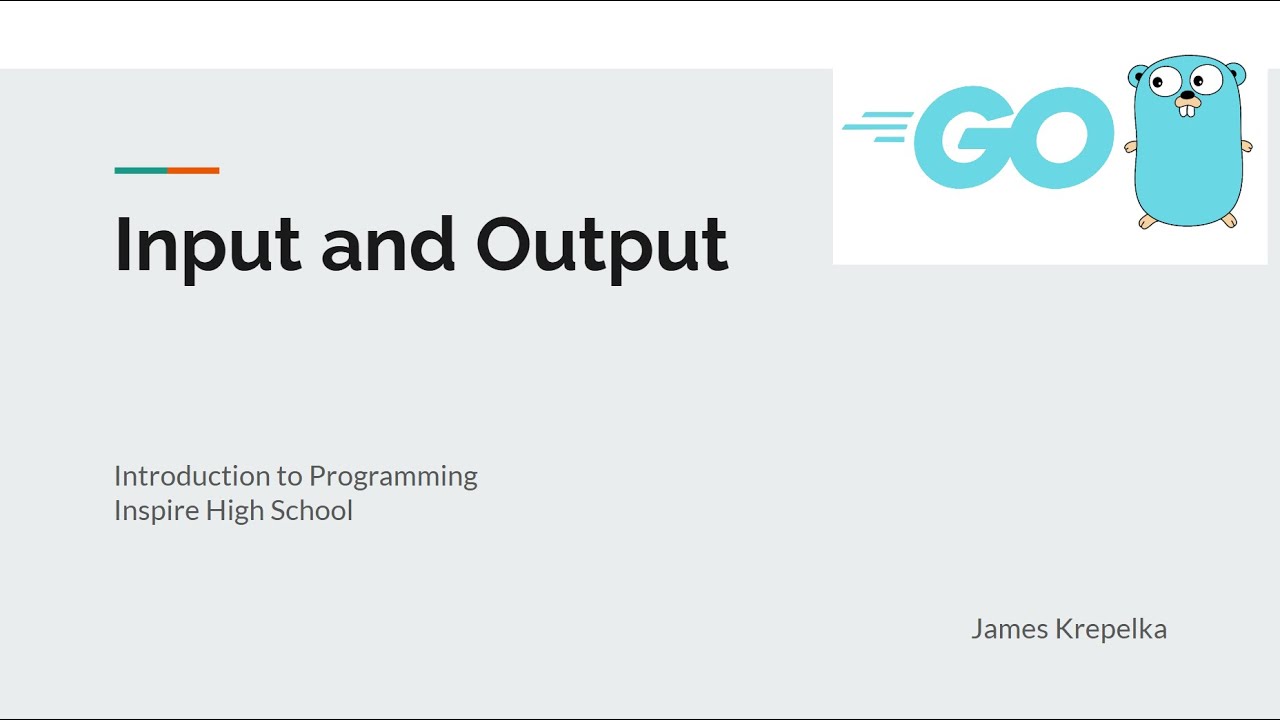 Go - Lecture - Input / Output - YouTube