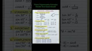 Quick Maths:  Trigonometry Formulas Hacks #mathematics #exam #jobpreparation