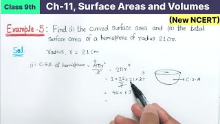 Class 9th chapter 11 Surface Areas and Volumes Example 5 NCERT New Book CBSE pattern syllabus Profile