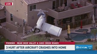 3 hurt after plane crashes in north Phoenix neighborhood