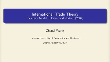 Ricardian model in a GE framework: EK(2002)