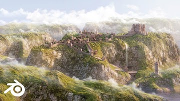 Making this beautiful castle scene in blender 2.81 | Breakdown | Timelapse | 2020