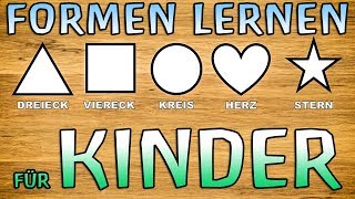 Formen lernen - Lernvideo für Kleinkinder auf deutsch - Dreieck, Viereck, Kreis, Herz und Stern