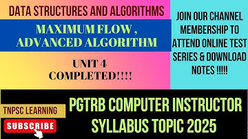 Data Structures Advanced Algorithm PGTRB unit 4 (Part 20)