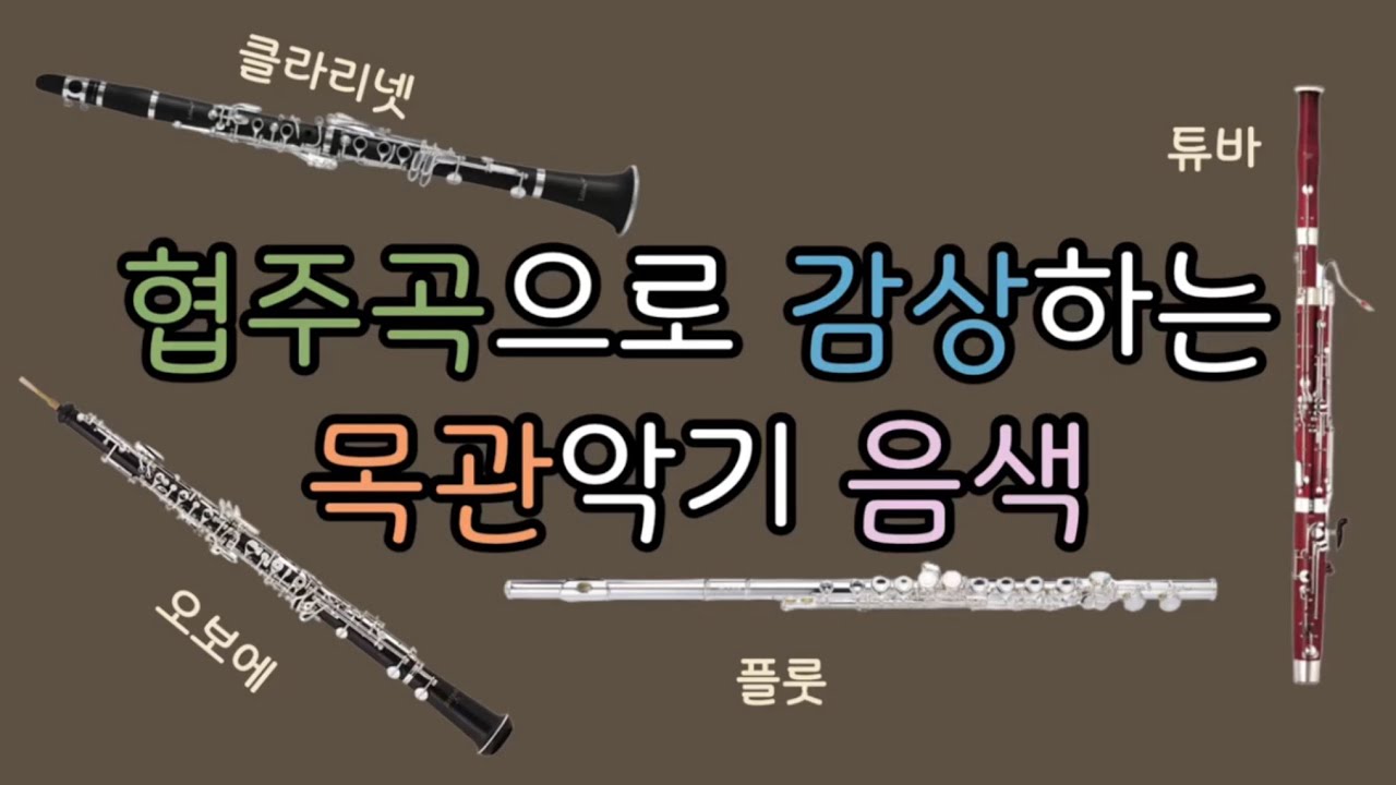 🎧 협주곡으로 감상하는 목관악기 음색 | 플룻(Flute), 오보에(Oboe), 클라리넷(Clarinet), 바순(Bassoon ...
