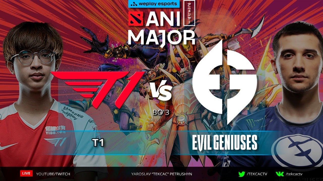 🔴T1 vs Evil Geniuses (EG) | WePlay AniMajor [RU Tekcac]
