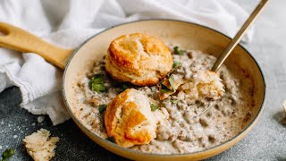 Comforting Biscuits and Gravy from scratch | Holiday Brunch