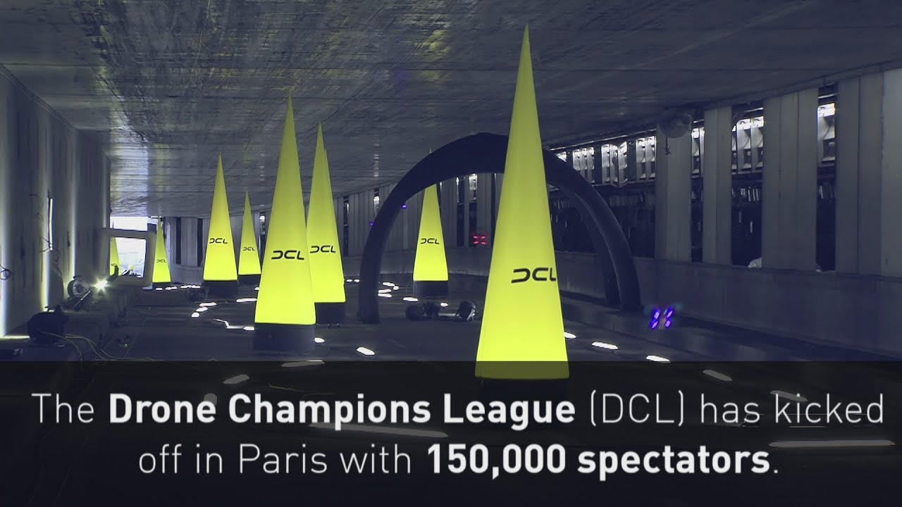 Drone Champions Leauge takes over Paris' Champs-Elysées