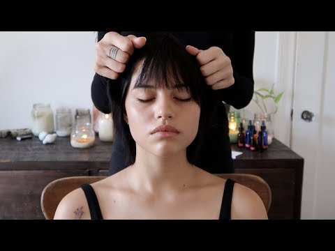 ASMR relaxing head & face massage | Gabbriette (whisper)