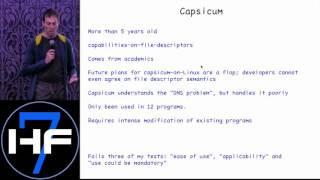 Hackfest 2015: Theo de Raadt presented "Pledge: A new security technology in openbsd"
