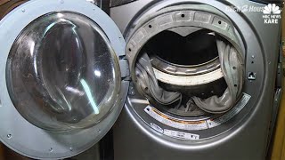Woman says washing machine knocked her out