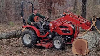 Oak cleanup with Stihl 400 and Branson 2400 tractor ms400 400c 400cm