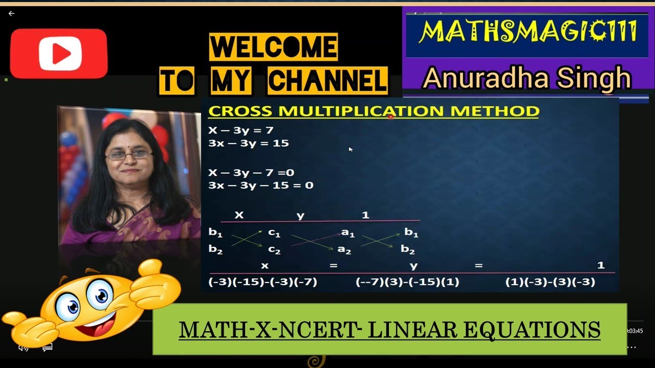 Cross Multiplication Method Linear Equations Cross Multiplication Method Linear Equations