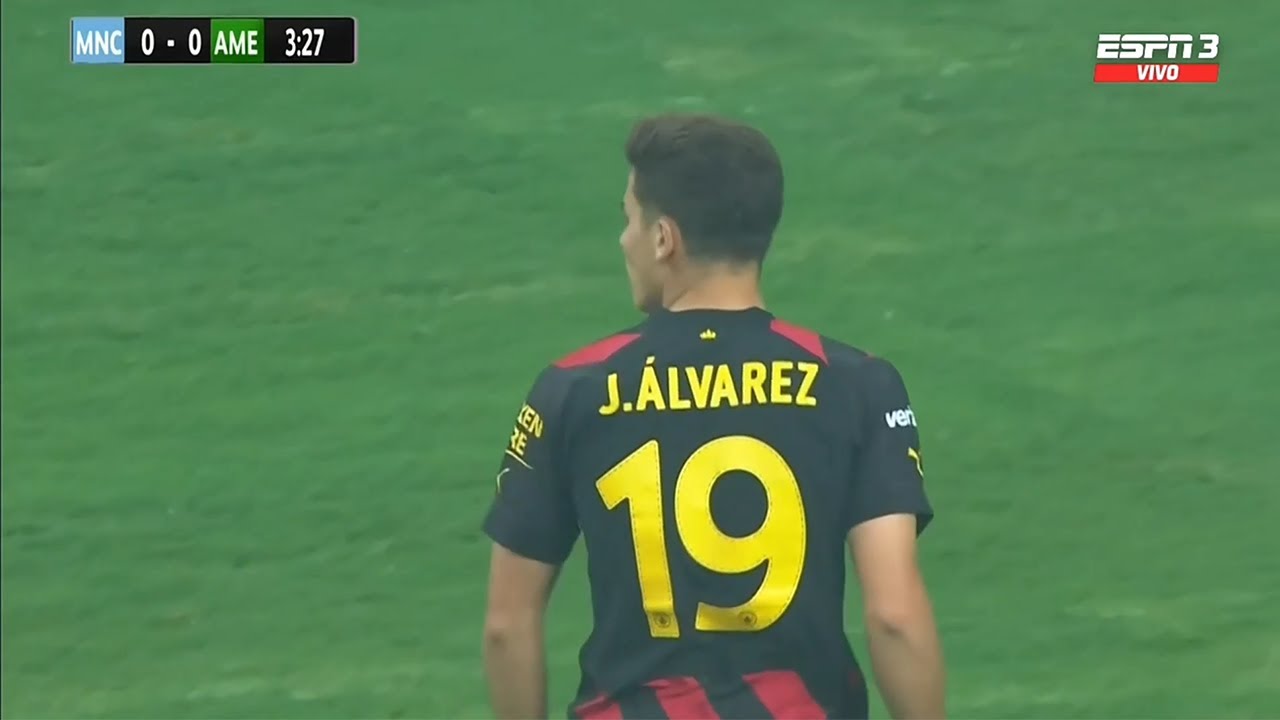 Julian Alvarez Manchester City Full Debut Vs America