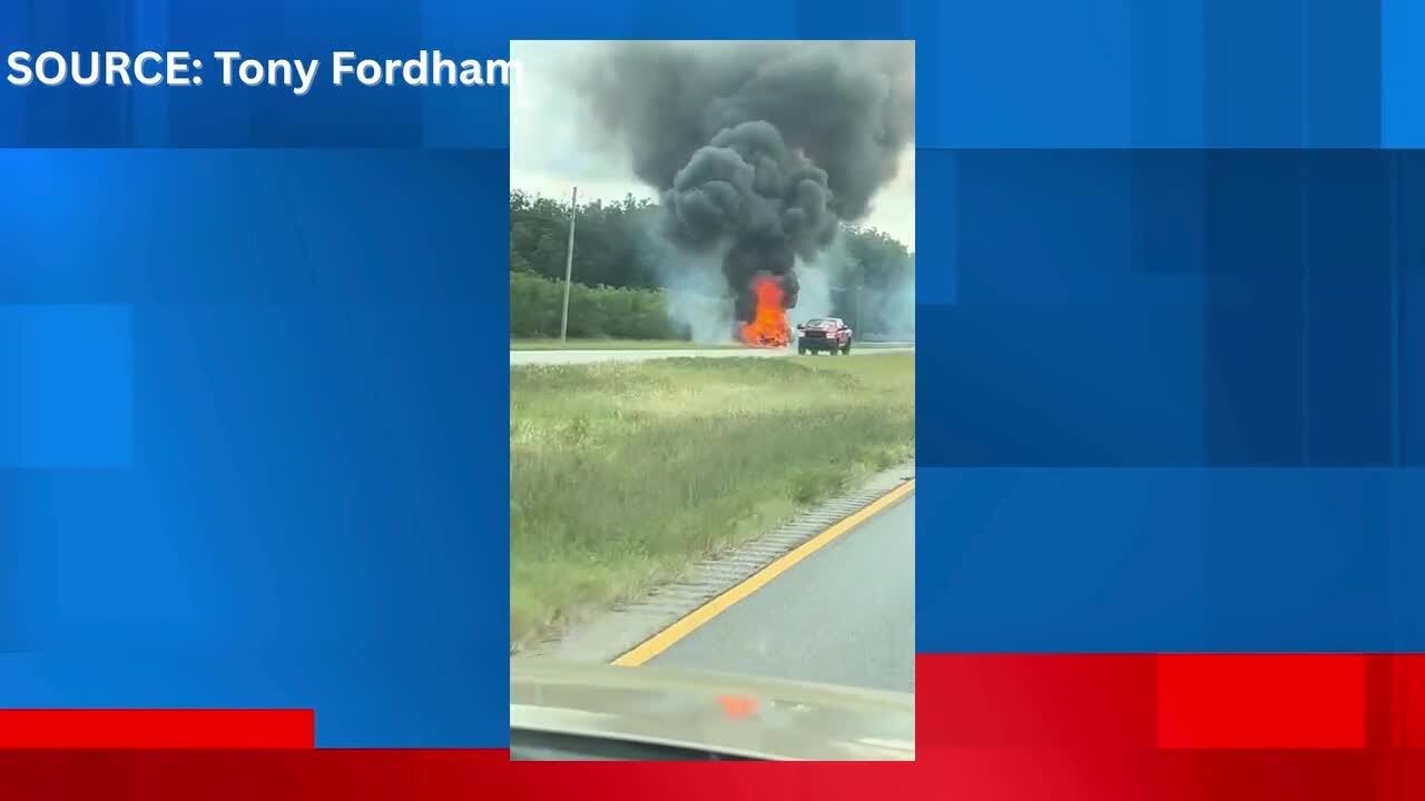 WATCH: Pickup truck explodes after catching fire on US-19 South - YouTube