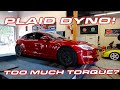 PLAID ON THE DYNO * Tesla Model S Plaid tries to jump off the dyno...