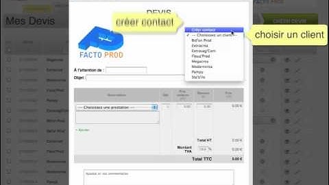 Créer un contact via un Devis ou Facture avec FACTOMOS, logiciel de facturation.