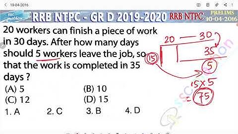 20 workers can finish a piece of work in 30 days after how many days should 5 workers leave the job
