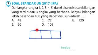 Dari angka 1,2,3,4,5,6 akan disusun bilangan yang terdiri dari 3 angka yang berbeda. Banyak bilangan