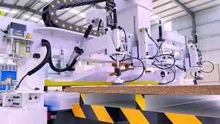 Automatic labeling CNC opening machine, plate furniture automatic labeling production line