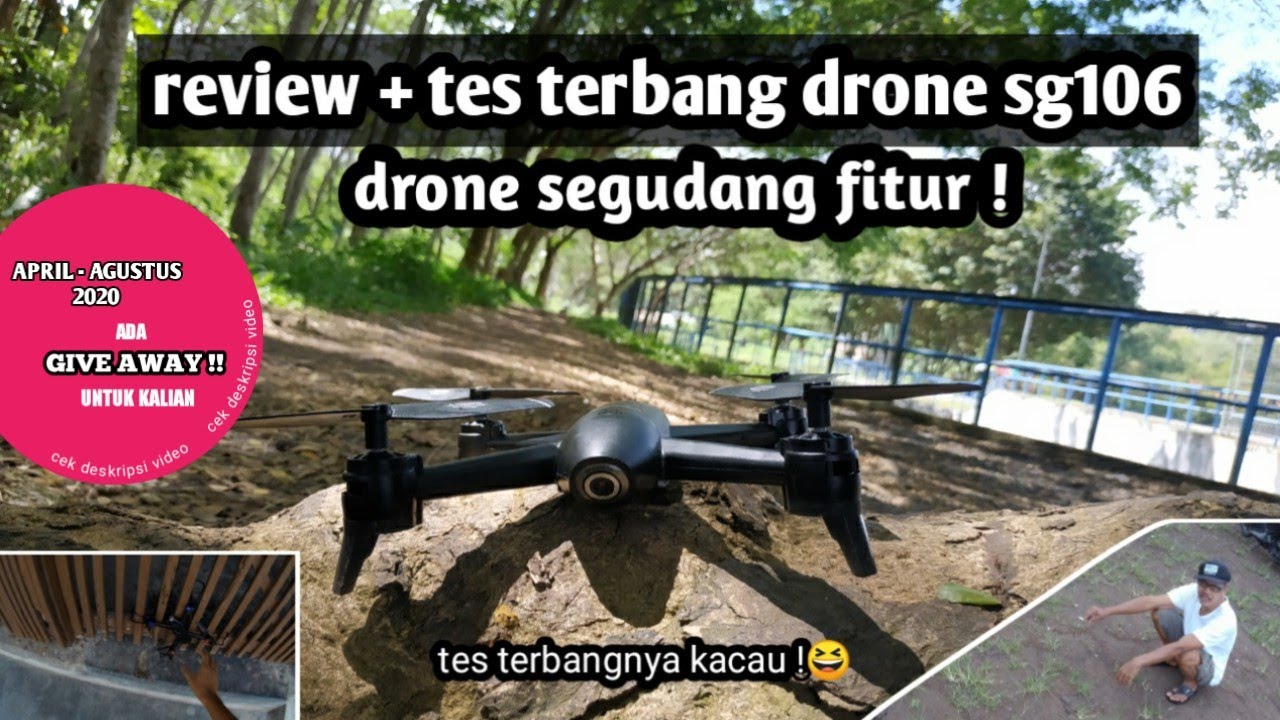review + tes terbang drone SG106 optical flow !!