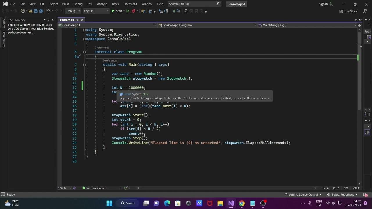 Why sorted array faster than unsorted array in C# - YouTube