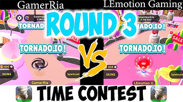 Tornado.io 2 Minute Time Battle vs @GamerRia | Who Eats 100% Of The Map Faster?