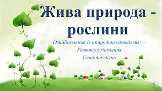 Відеозаняття з ознайомлення із природою 