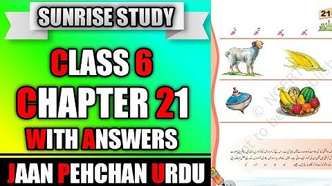 Chapter 21 urdu class 6 with & FULL EXPLAINED Jaan Pehchan CBSE NCERT Book