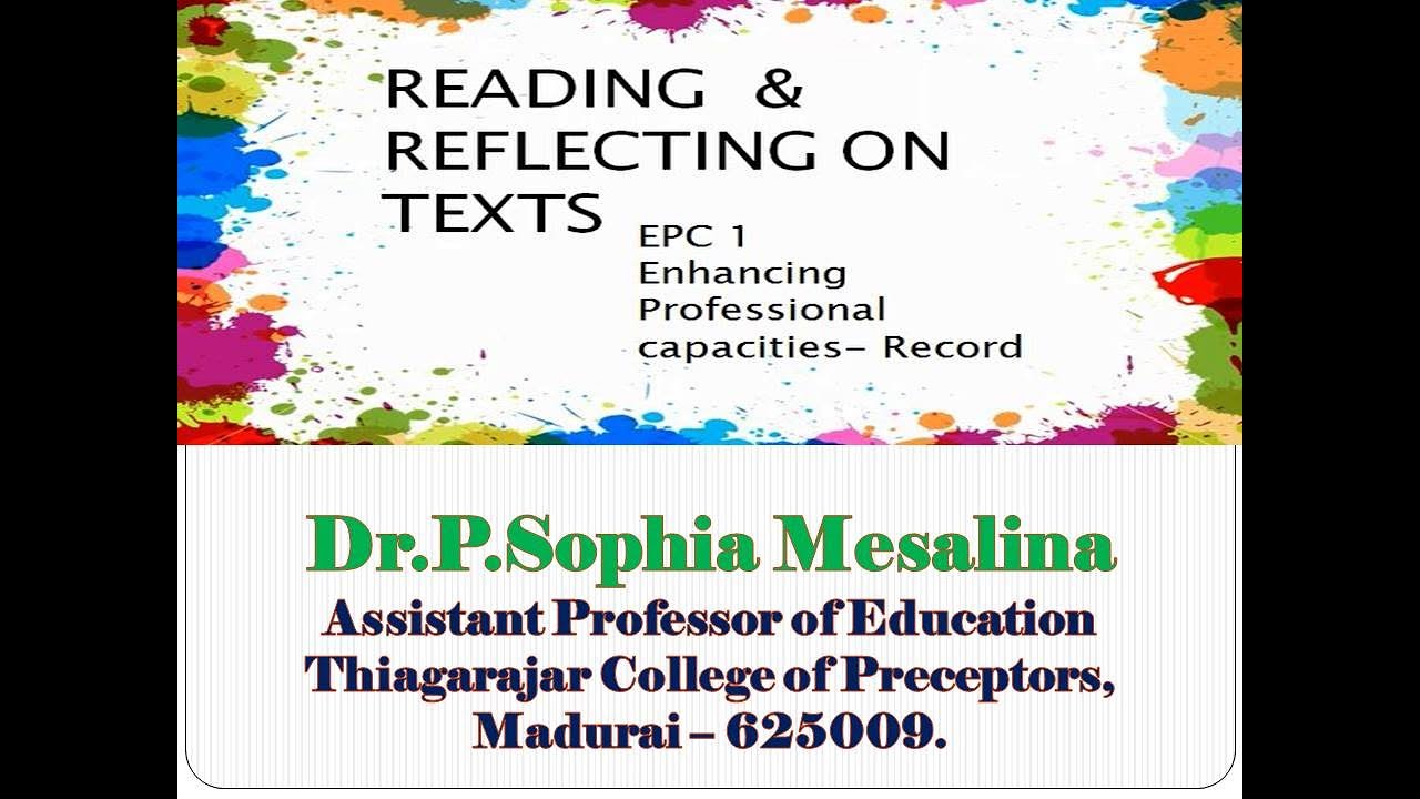 EPC1- Reading and Reflecting on Texts